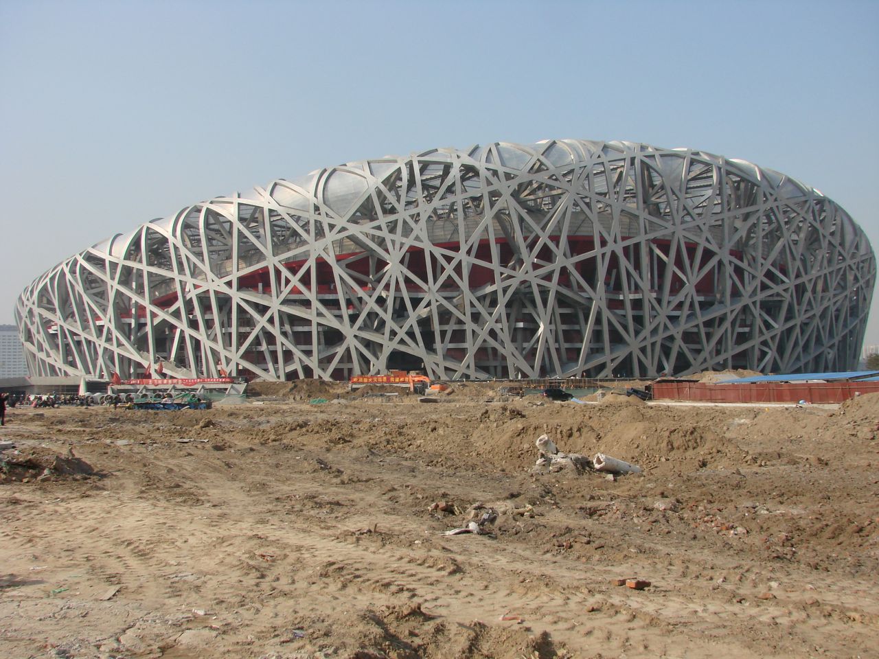 Beijing Olympic Stadium construction 2007