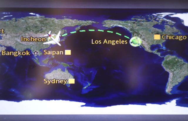 Flight map Incheon Los Angeles