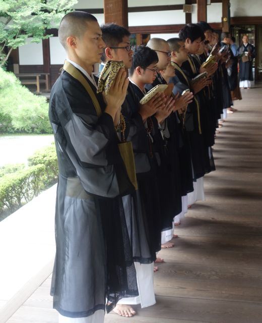 Monks at Ginkaku-ji temple