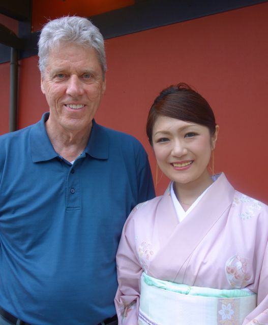Stephen Henson and kimono girl in Kyoto