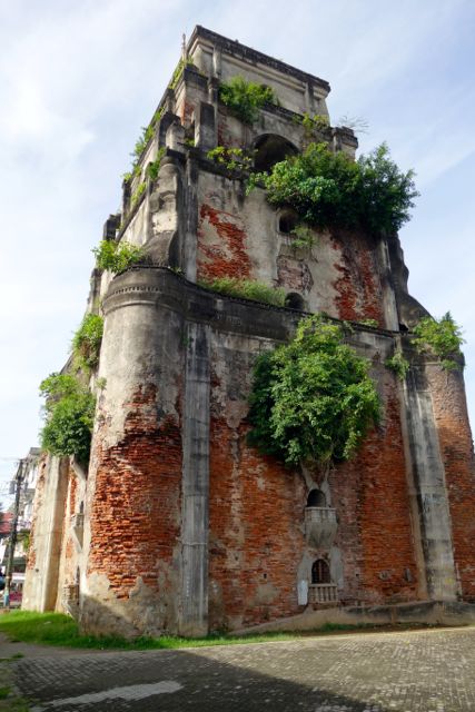 Sinking bell tower Laoag Philippines