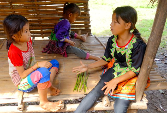 Hmong village children Laos