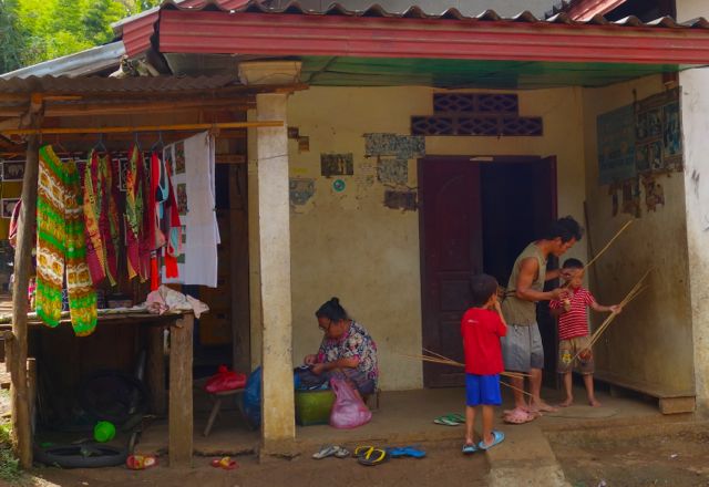 Hmong village house Laos