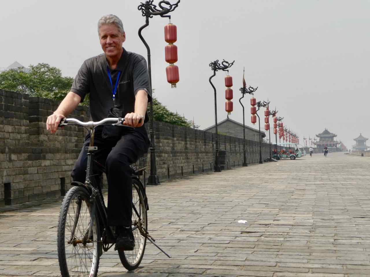 Bicycle old wall Xian China