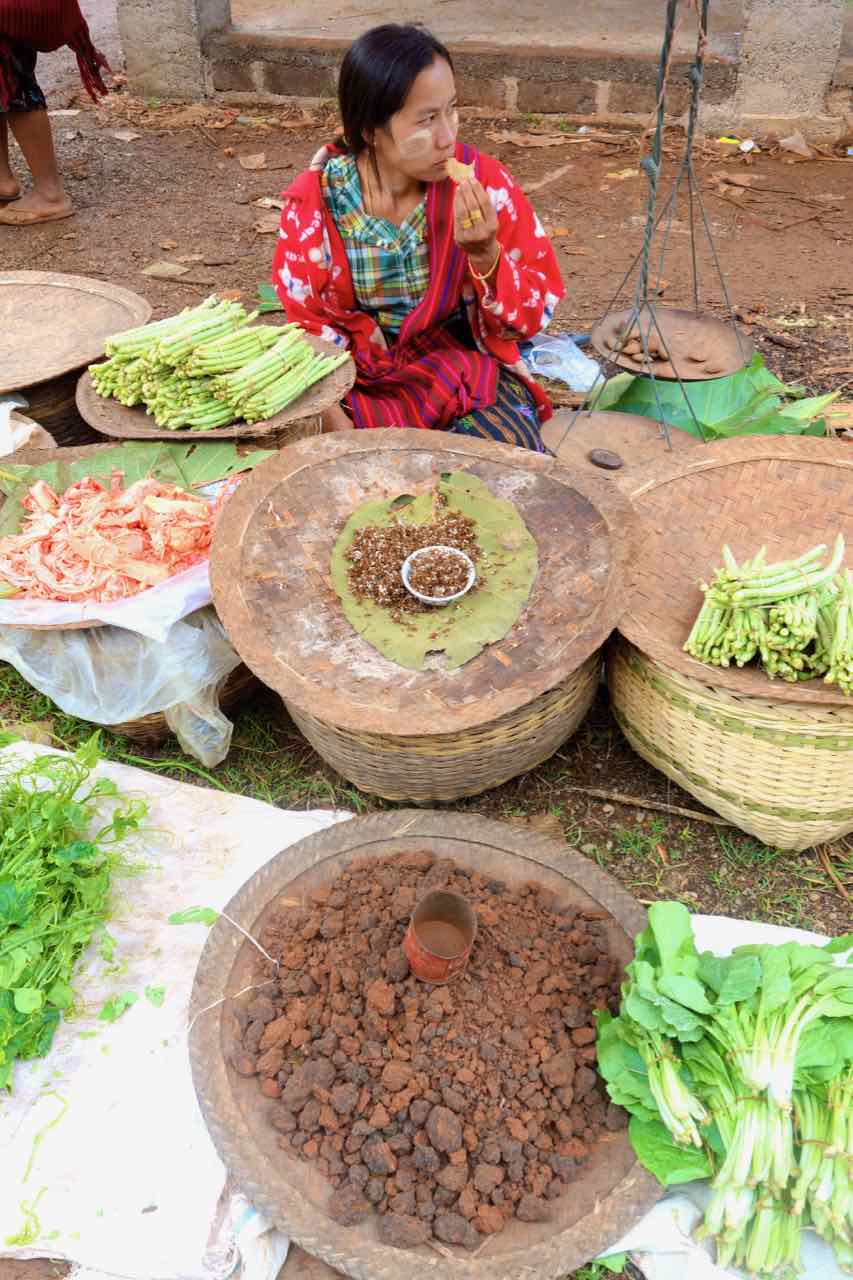 Inle Lake village market woman Myanmar