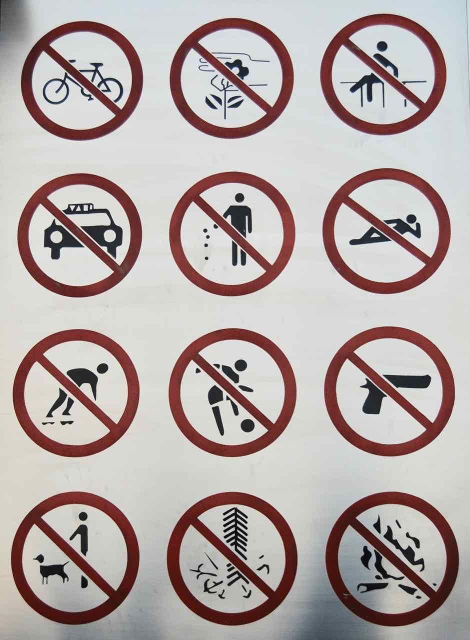 No doing anything sign
