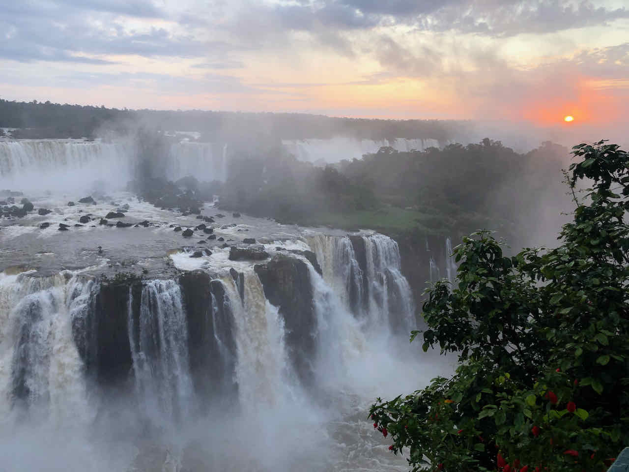Sunset Iguazu Falls