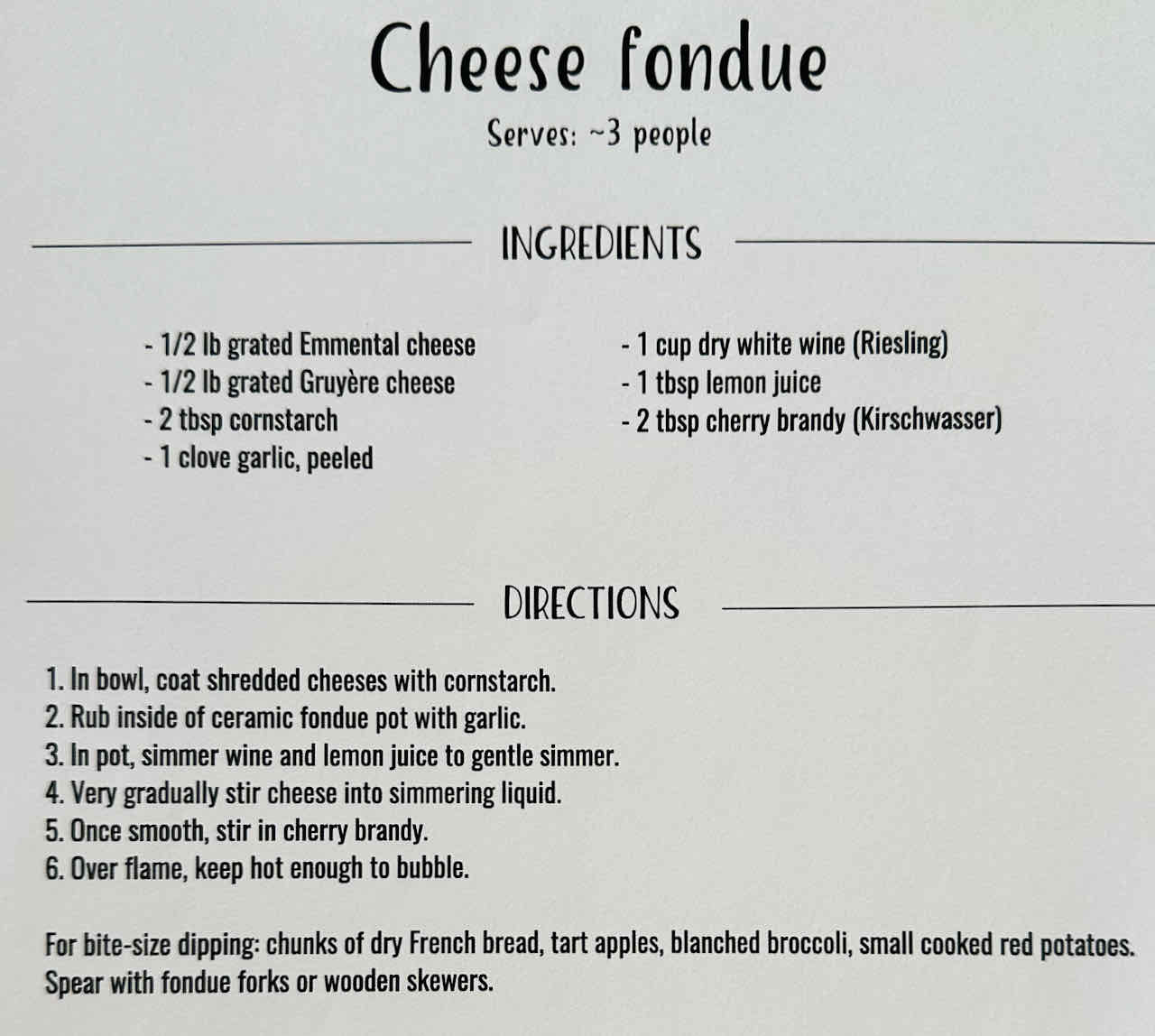 Cheese fondue recipe Stephen Henson