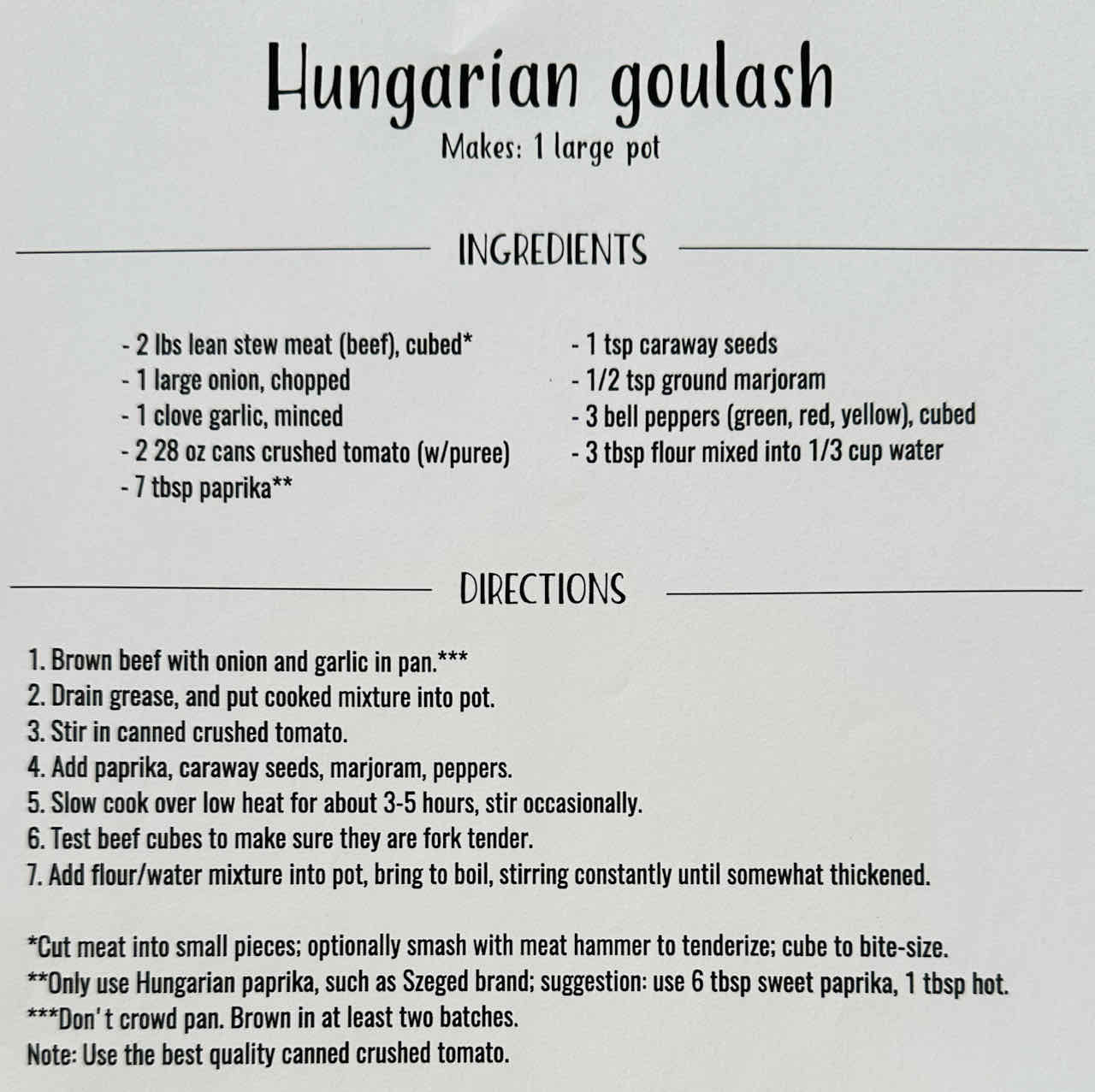 Hungarian goulash recipe Stephen Henson