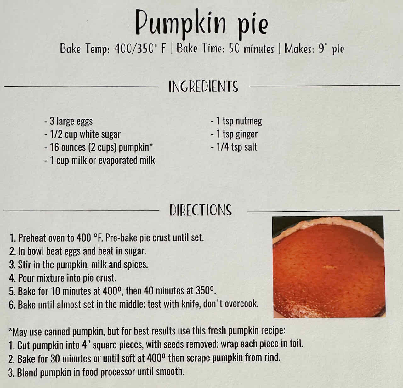 Pumpkin pie recipe Stephen Henson