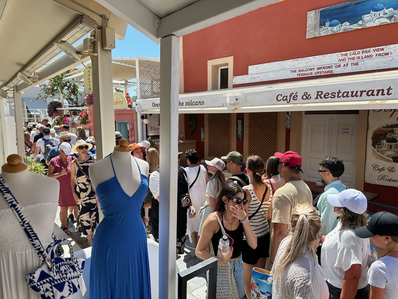 Crowded lane Santorini