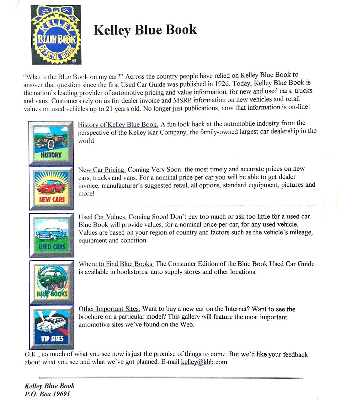 kbb com original home page 1995